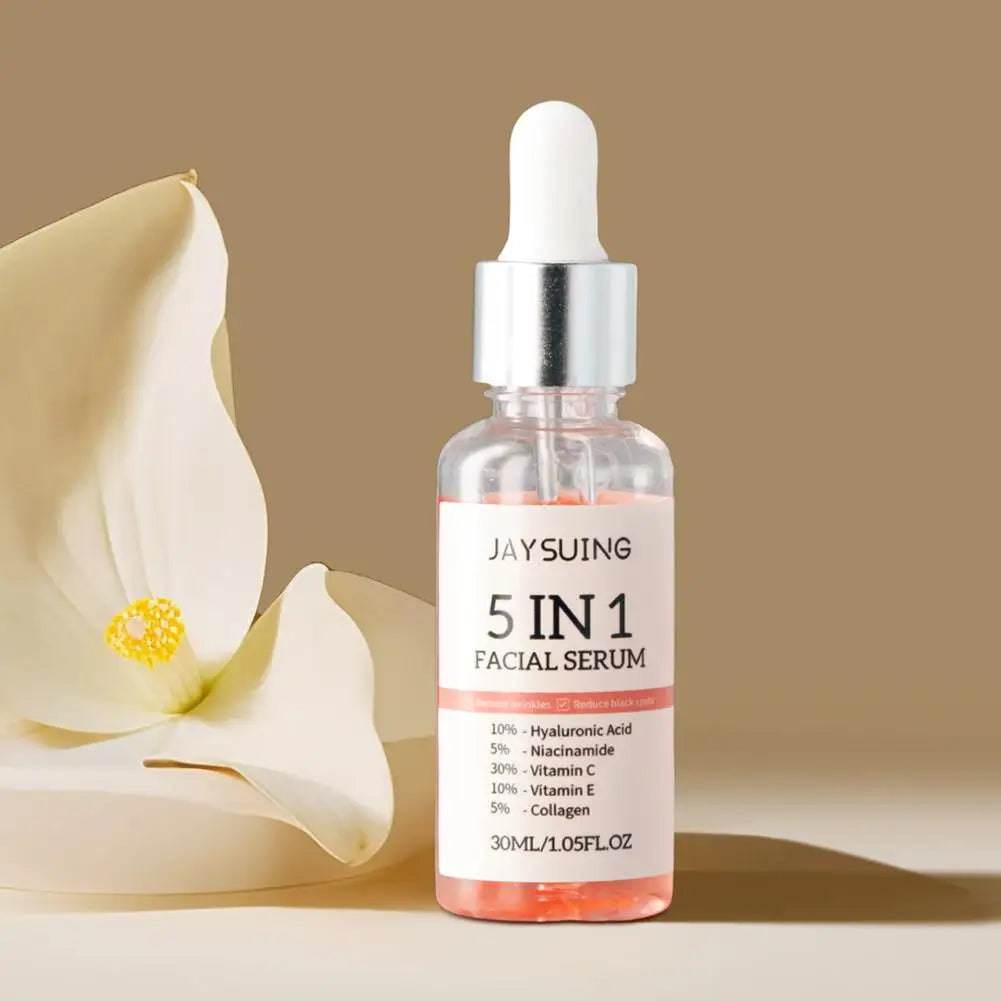 5-in-1 Vitamin C & Hyaluronic Acid Face Serum – Pore Minimizing, Brightening & Deep Moisturizing (30ml)