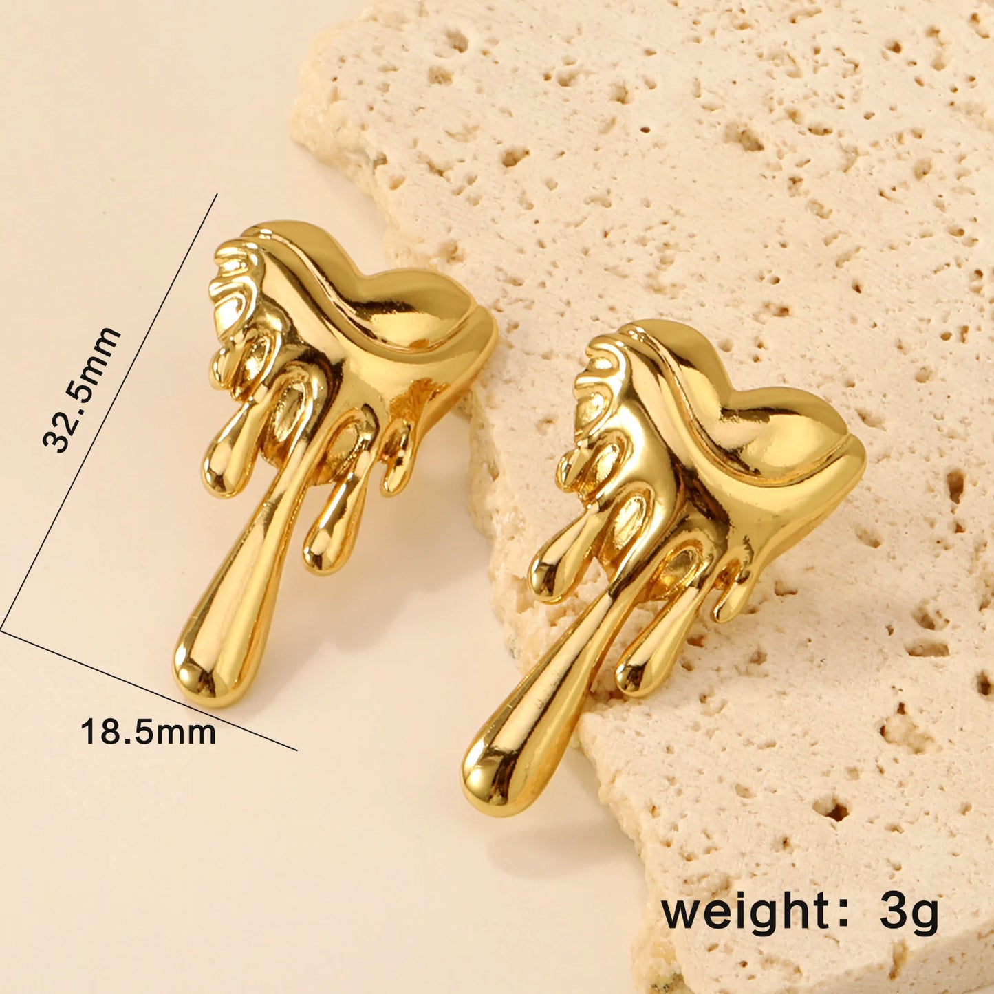 Fairy Flower Stud Earrings – 18K Gold-Plated Stainless Steel for Women