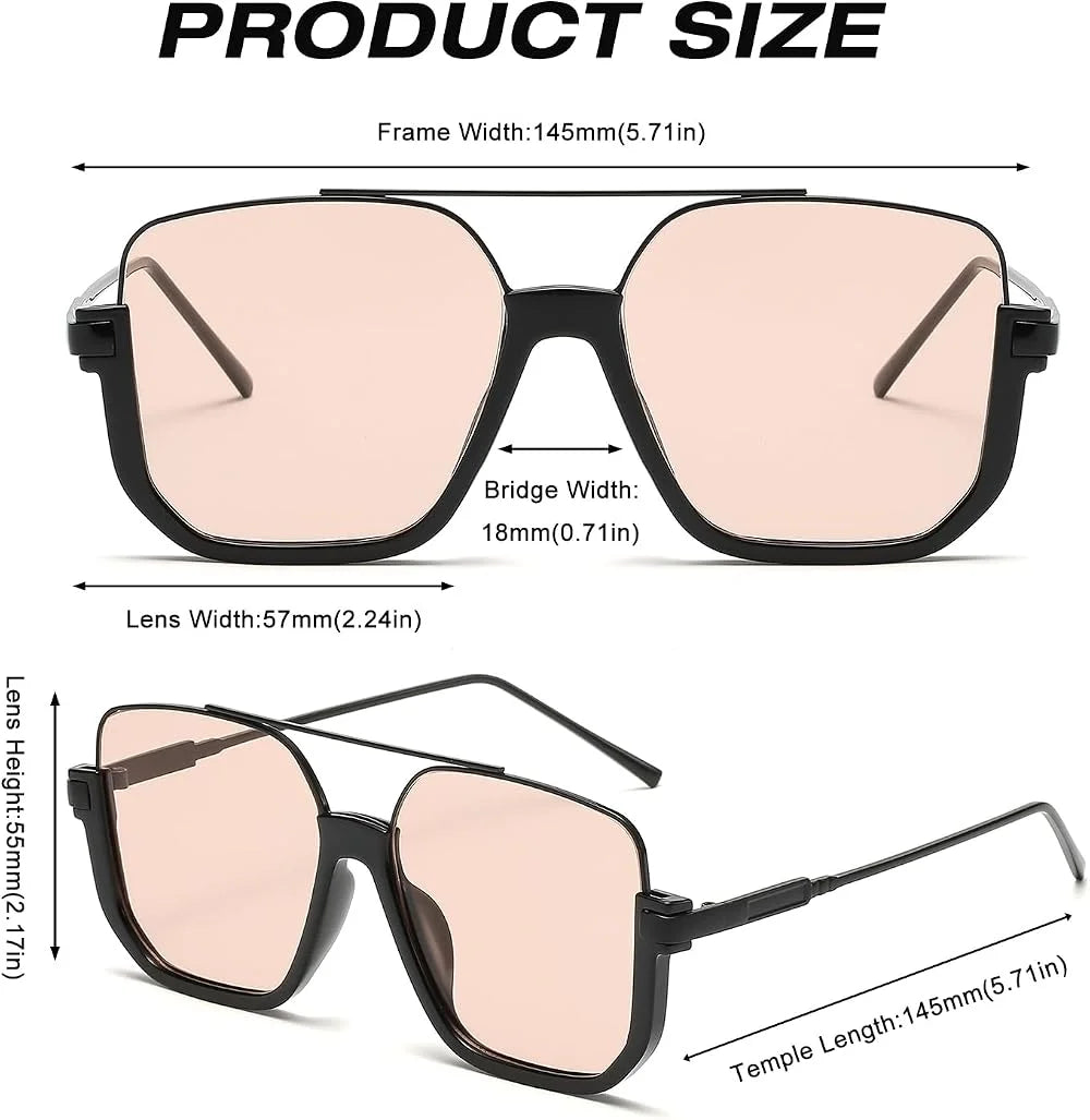 Unisex Double-Bridge Sunglasses | Metal Frame