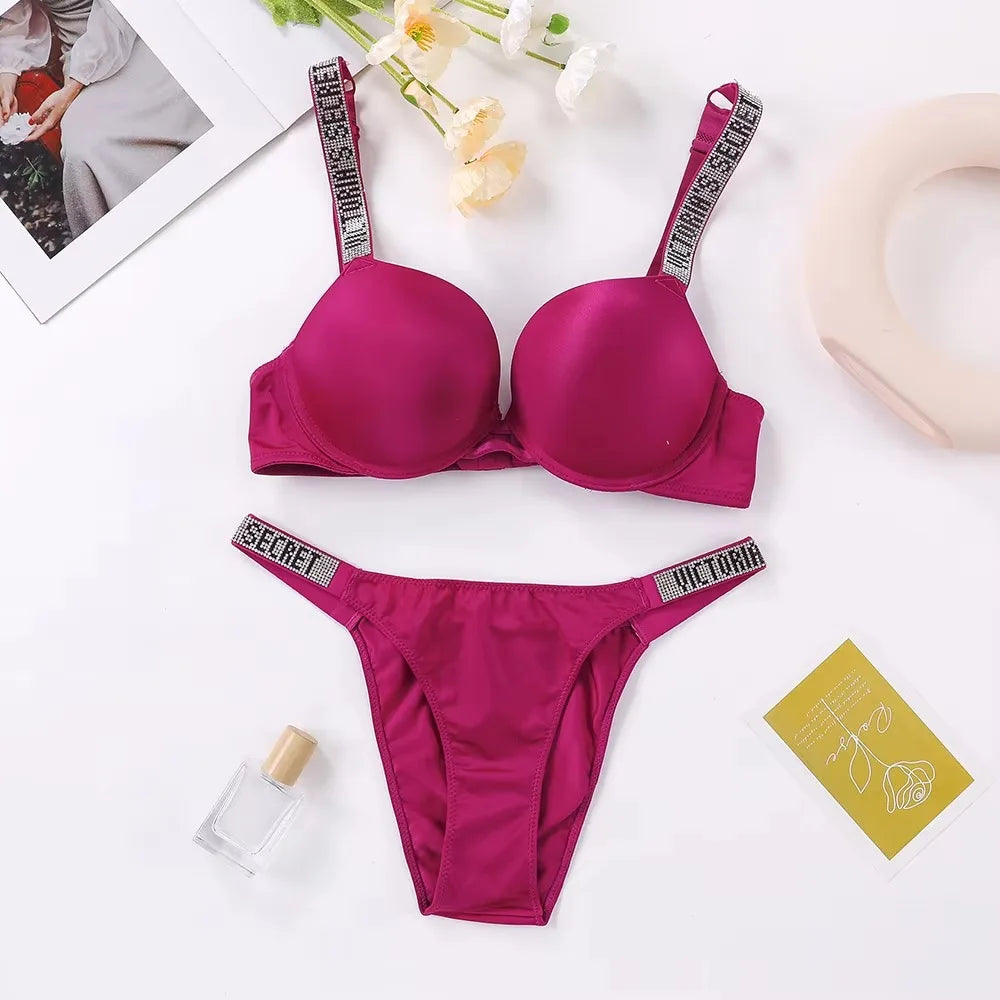 Women's Classic Push-Up Bra & Panty Set – Breathable Soft Lingerie