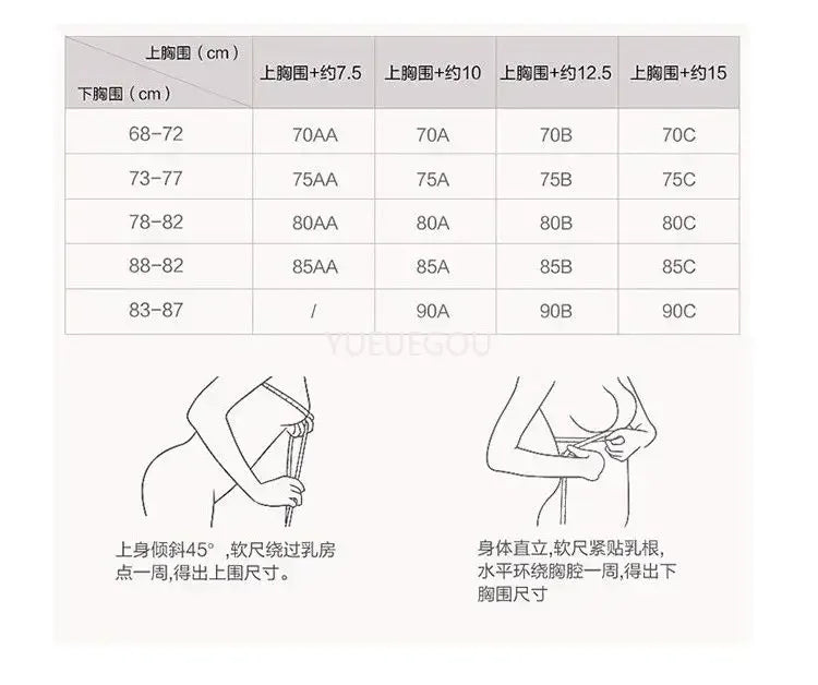 Women's 12CM Thick Padded Push Up Bra | Wide Side Wings No-Spill Wireless Bra for Small Chest (34–40)