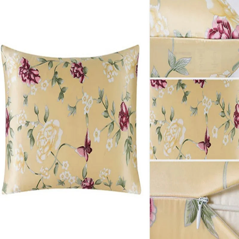 Silky Satin Pillowcase with Zipper Closure, Multiple Sizes