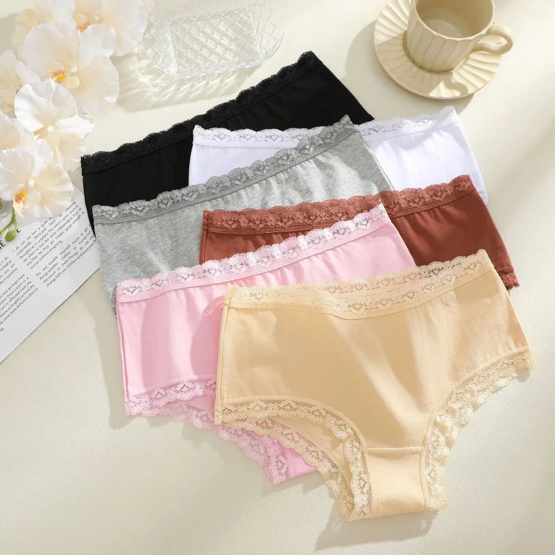3-Pack Seamless Cotton Brief Panties – Breathable Low-Rise Underwear for Women (S–2XL, 8 Color Sets)