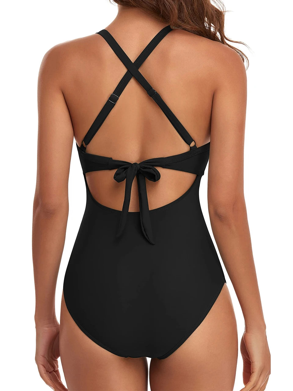 Ruched One-Piece Swimsuit for Women – Solid Color Bodysuit | Adjustable Straps | S–XXL