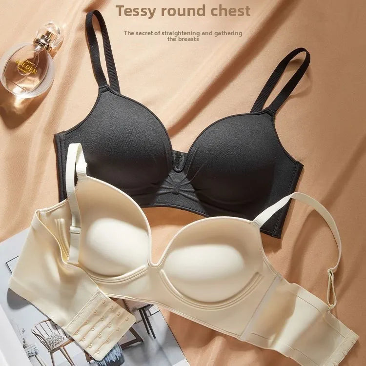 Women's 10CM Extreme Push Up Bra for AA/A Cup | Anti-Sagging Side-Smoothing Wireless Bra | Seamless Invisible T-Shirt Bra for Small Bust (32–38 / 70–85)