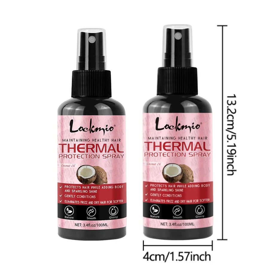 Lockmio Heat Protectant Spray for Hair – UV & Thermal Protection, Moisturizing & Shine Boost (100ml)