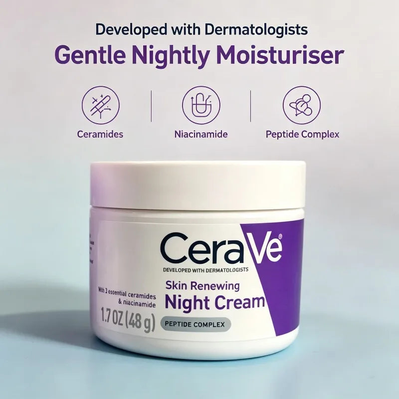 CeraVe Skin Renewing Night Cream – Overnight Face Moisturizer