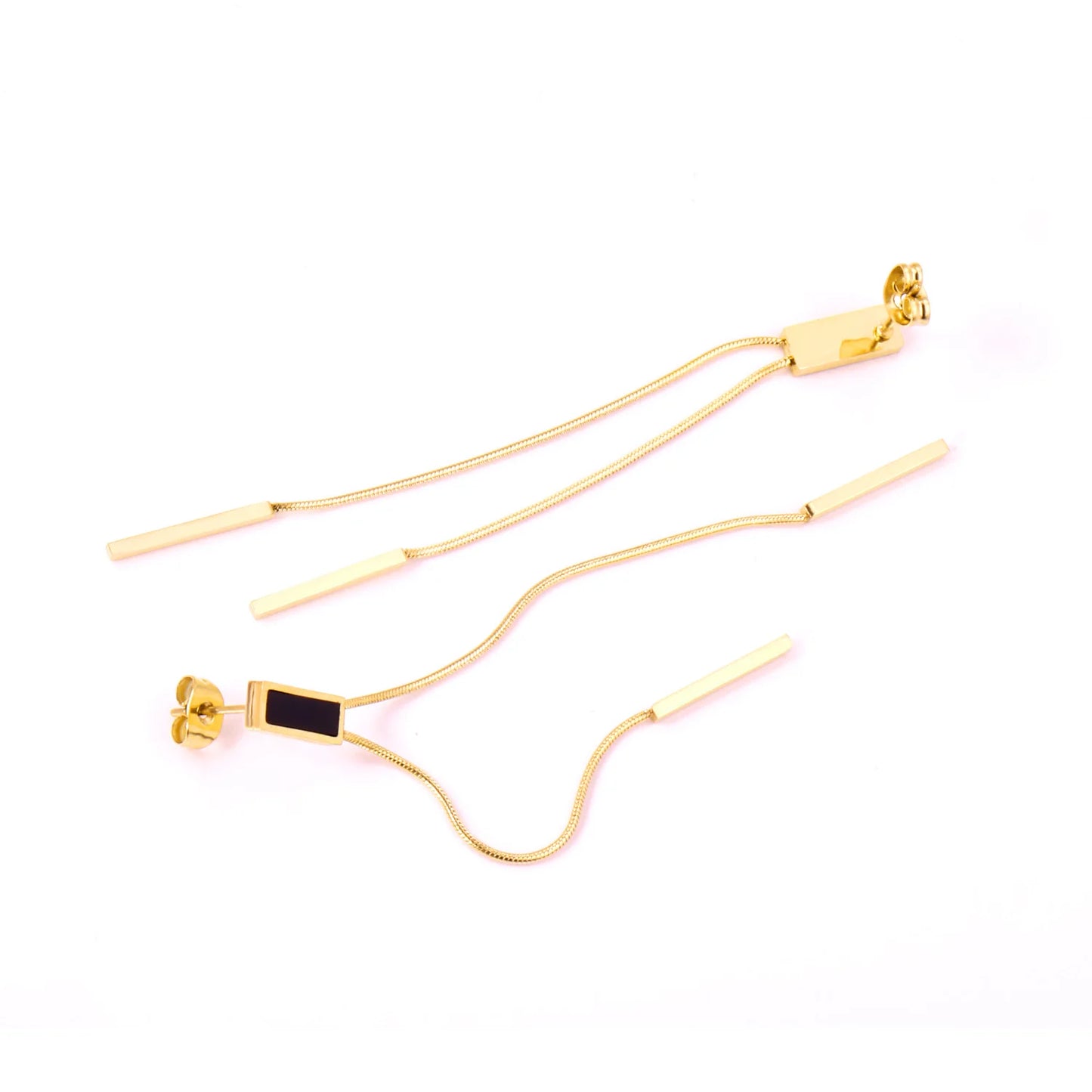 Long Tassel Drop Earrings – 18K Gold-Plated Stainless Steel Dangle Earrings for Women
