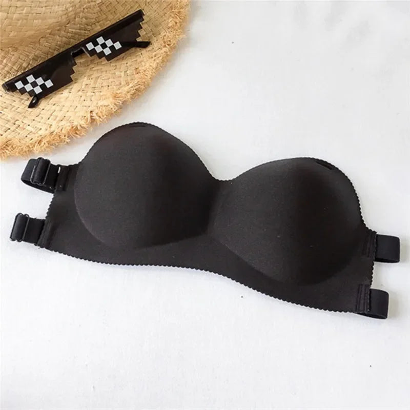 Women's Invisible Strapless Bra – Seamless Wireless Push Up Bralette
