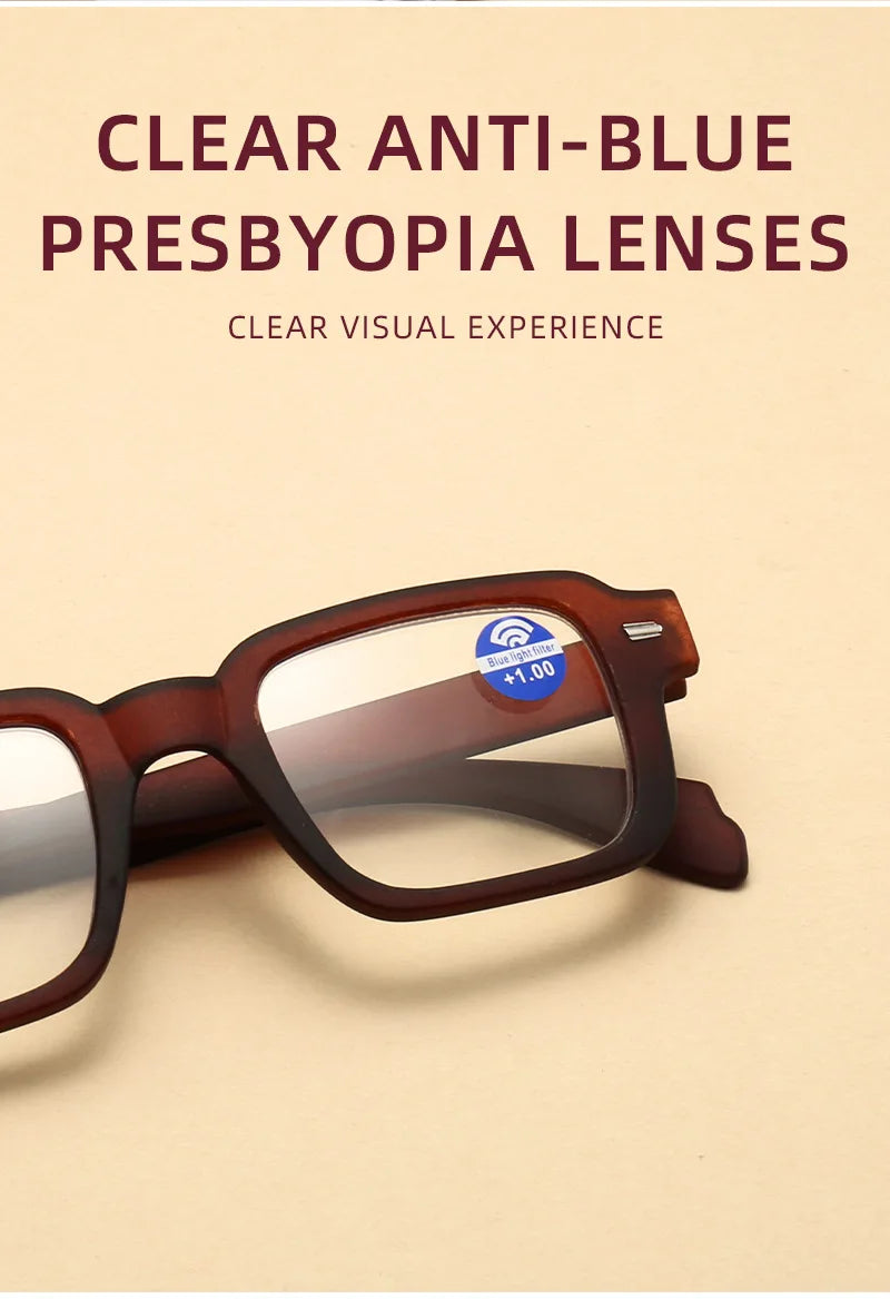 Unisex Rectangle Reading Glasses | 3 Colors, +1.00 to +4.00