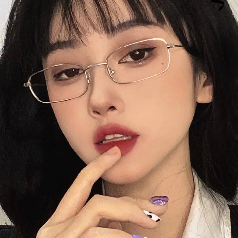 Square Metal Myopia Glasses | -0.50 to -6.00 Lens Options