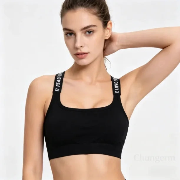 Women's Seamless Yoga Crop Top – Wire-Free, Padded, Wide Strap Activewear Tank