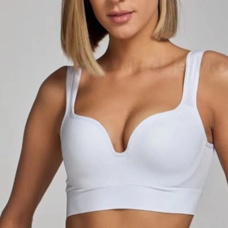Women's Wireless Padded Sports Bra – Breathable Fitness Running Vest | Push-Up Bralette