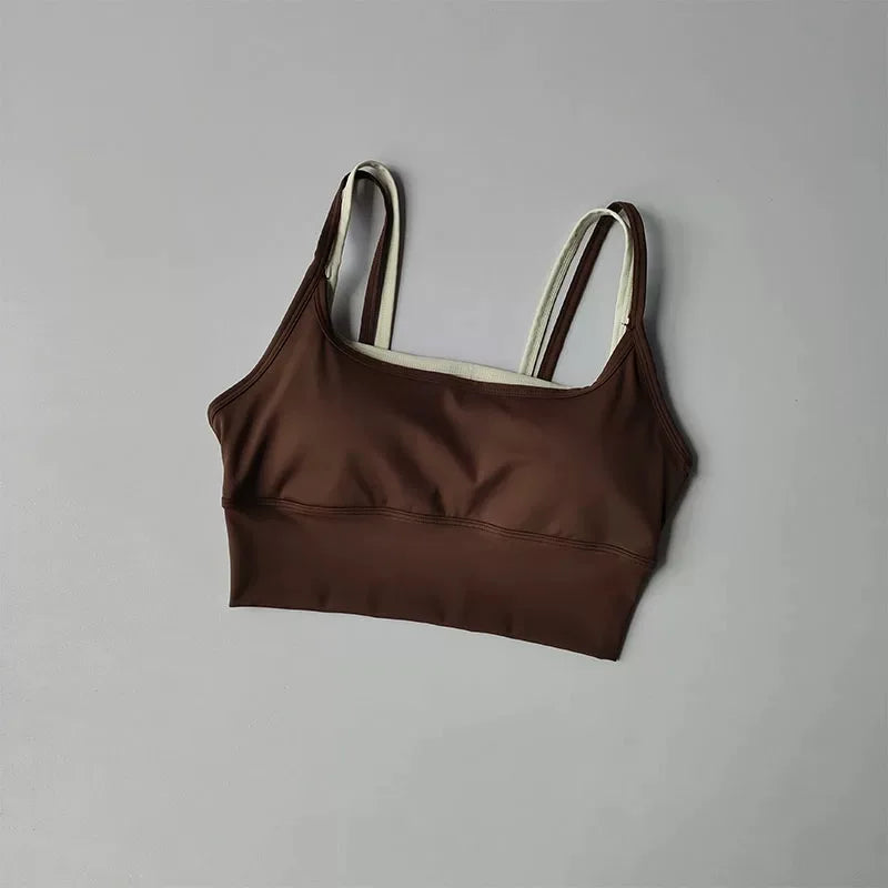 Women's Shockproof Gathering Sports Bra – Quick-Dry Suspender Vest | Yoga Fitness Running