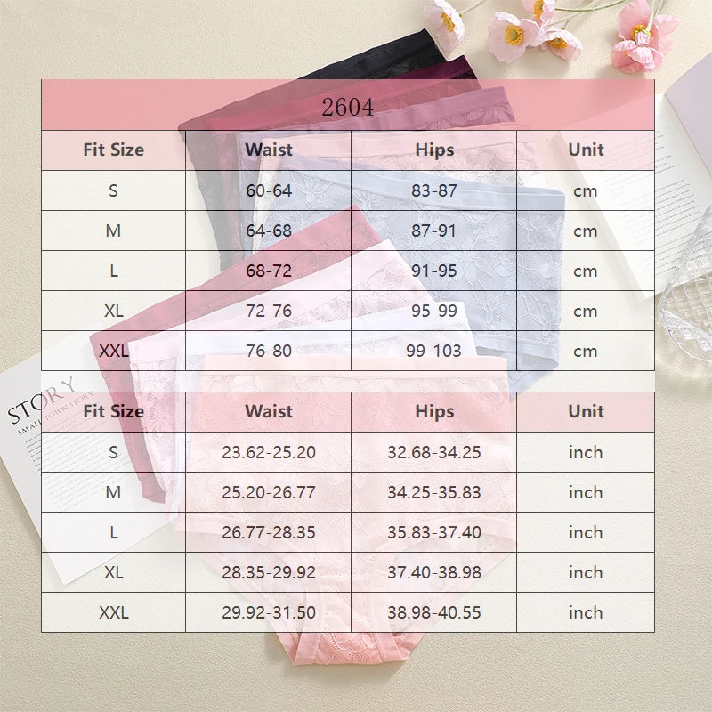 High-Waist Floral Lace Hollow Brief Panties – Breathable Sexy Underwear for Women (S–2XL, 9 Colors)