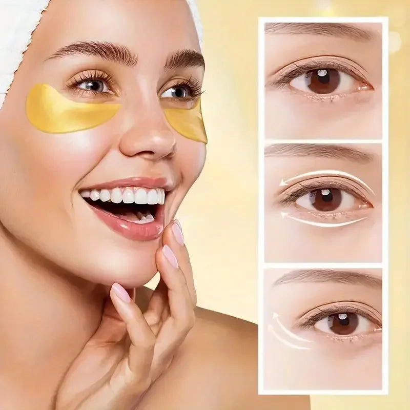 24K Gold Collagen Eye Masks – Reduce Dark Circles, Puffiness & Fine Lines (60 Patches)