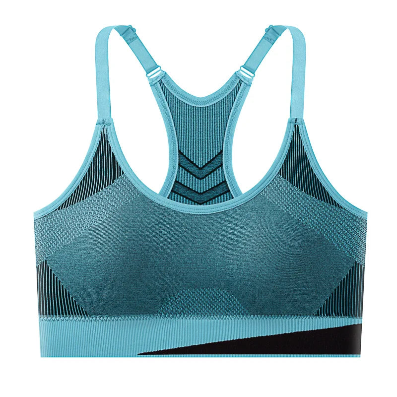 Women's Double Layer Seamless Sports Bra – Sweat-Absorbing Shockproof Padded | Gym Yoga Running