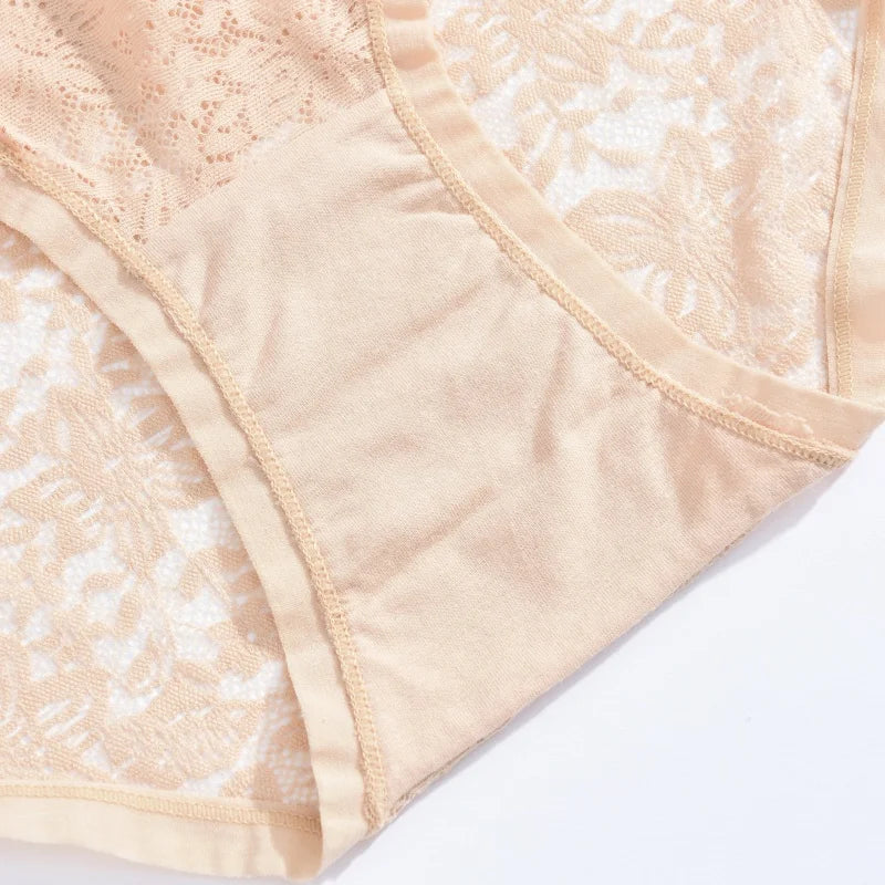 Hollow-Out Floral Lace Brief Panties – Sexy Low-Rise Underwear for Women (S–2XL, 6 Colors)