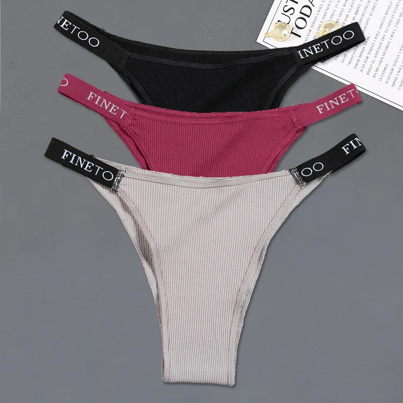 3-Pack Cotton Low-Rise Brazilian Bikini Panties – Soft Comfortable Underwear for Women (M–XL, 14 Color Sets)