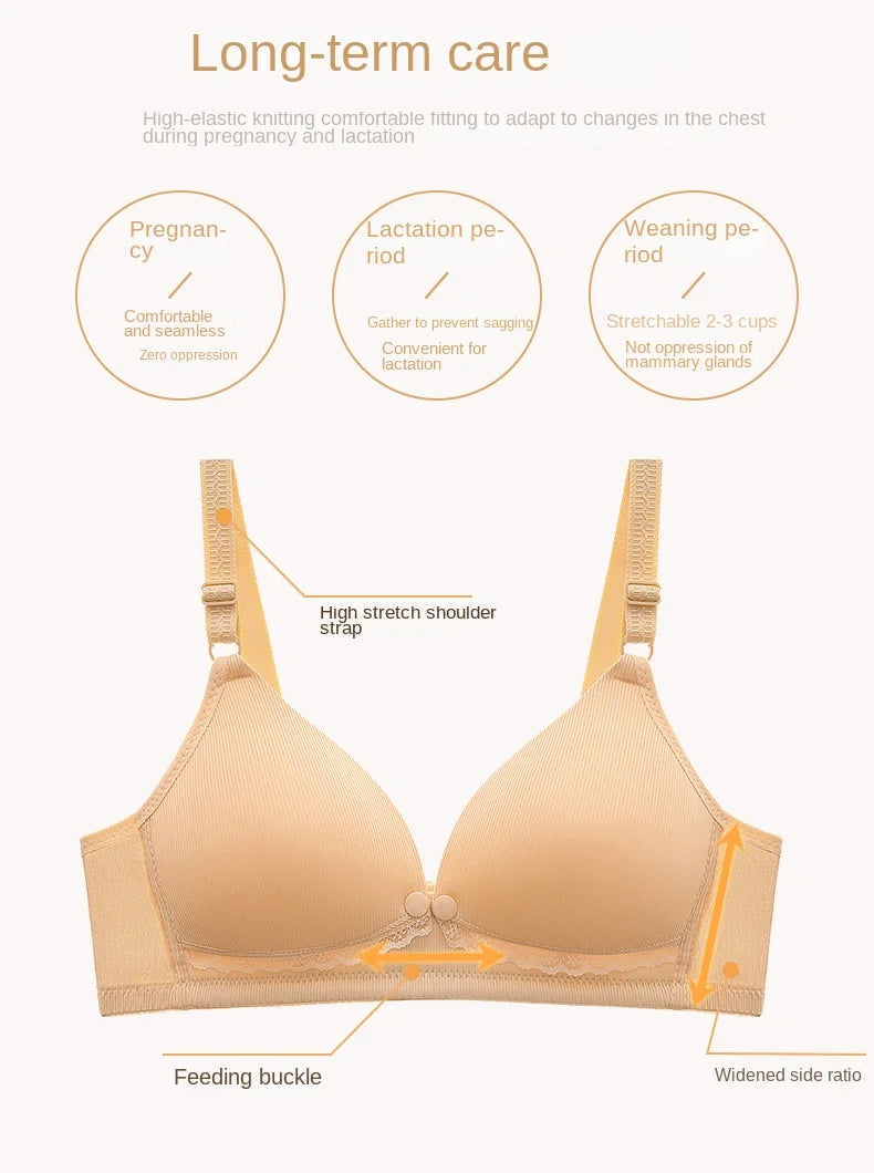 Plus Size Maternity Nursing Bras Solid Breastfeeding Bra Pregnant Women Underwear Pregnancy Breast Feeding Bra Clothes Lactancia