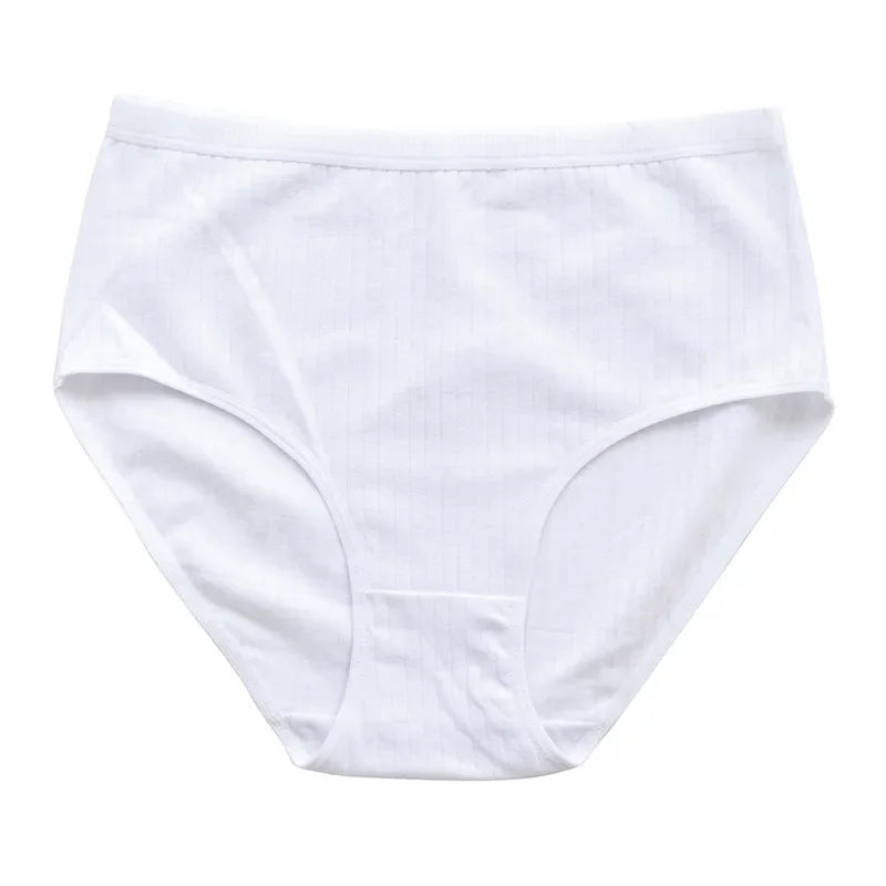 Women's Plus Size Cotton High Waist Briefs – 6-Pack | Breathable Solid Color Underwear (S–2XL)