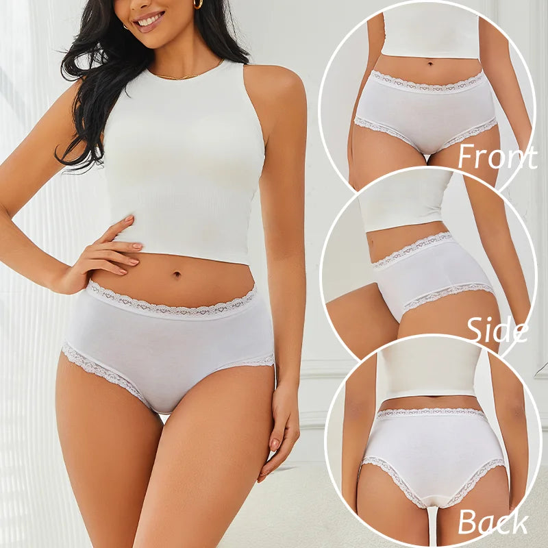 3-Pack Seamless Cotton Brief Panties – Breathable Low-Rise Underwear for Women (S–2XL, 8 Color Sets)