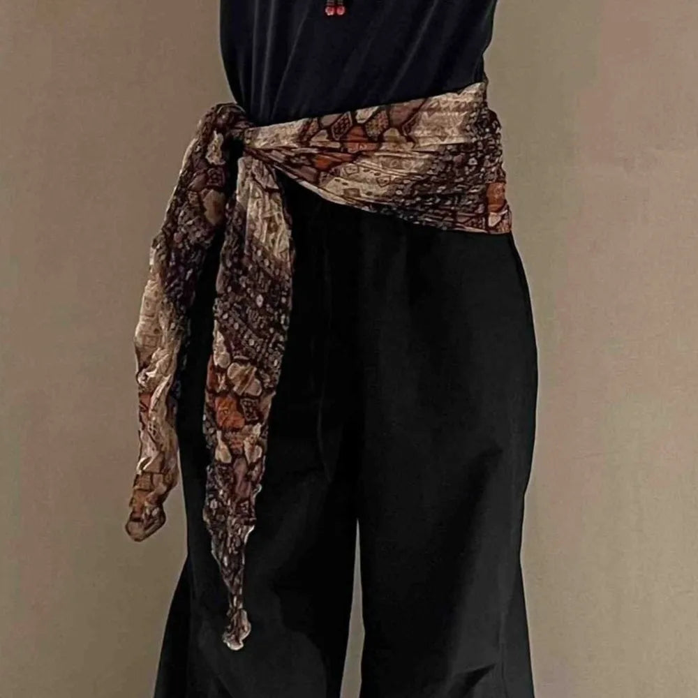 New Leopard Print Hip Scarf Bohemian Style Multifunctional Belt Accessory Vintage Waist Chain Women's Accessory