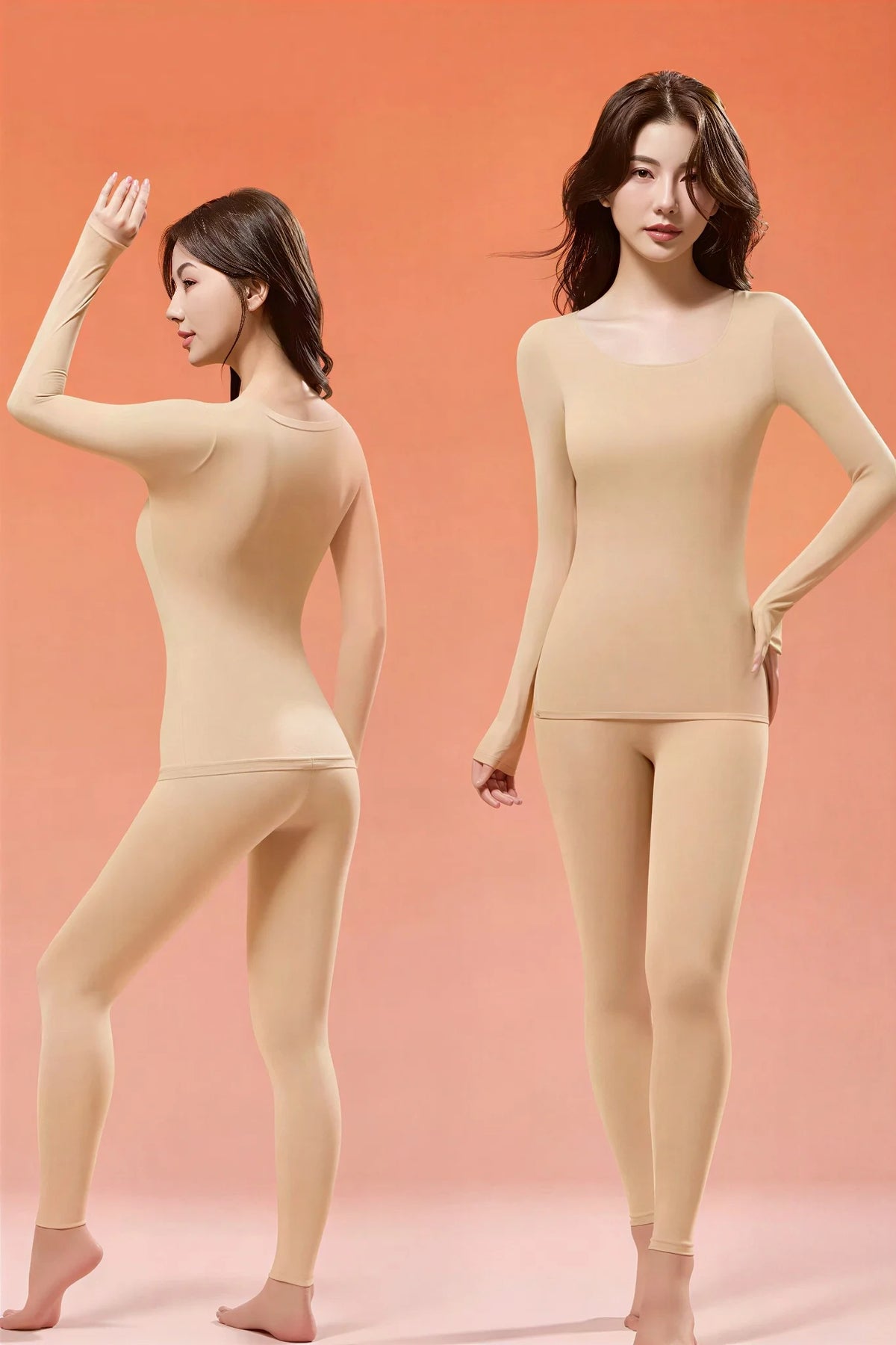 Thermal Underwear Set for Women – High-Elasticity Skin-Tight Warm Base Layer, Autumn/Winter (L–XL, 4 Colors)