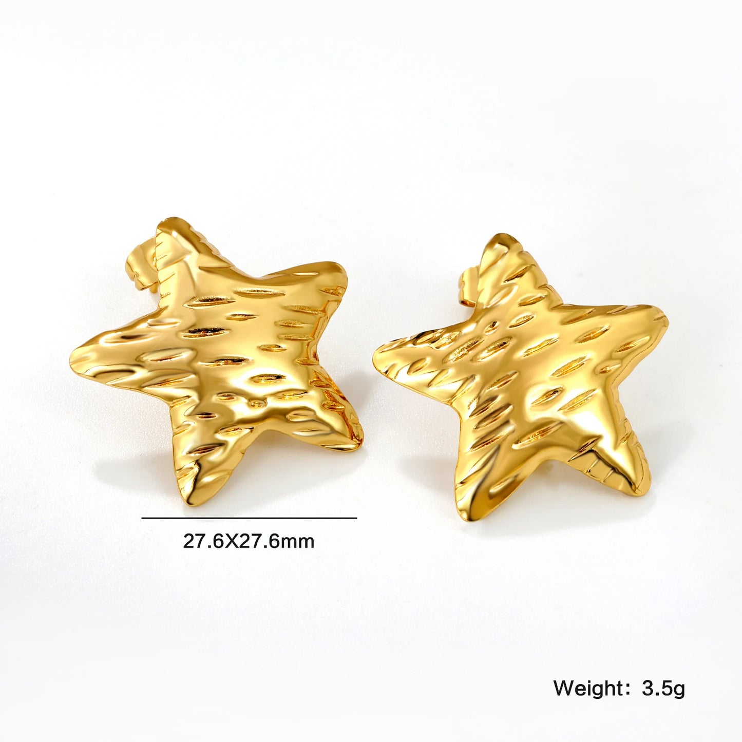 Fairy Flower Stud Earrings – 18K Gold-Plated Stainless Steel for Women
