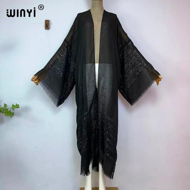 Women's Luxury Lace Abaya Cardigan | Kimono Style | Gulf & Beach Wear