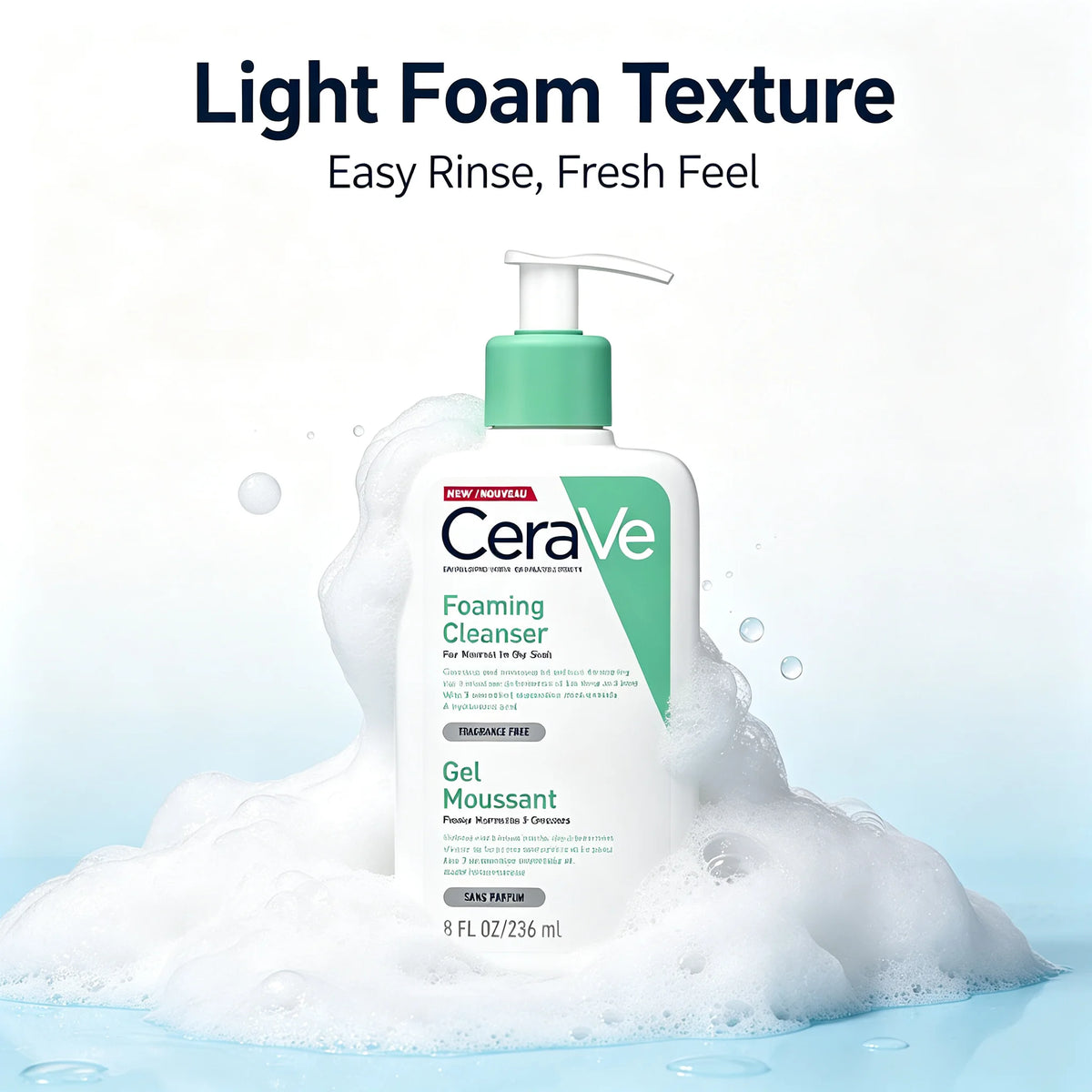 CeraVe Foaming Cleanser for Normal to Oily Skin – 236ml