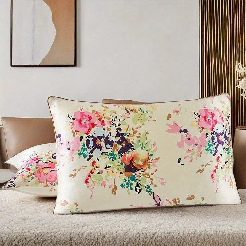Silky Satin Pillowcase with Zipper Closure, Multiple Sizes