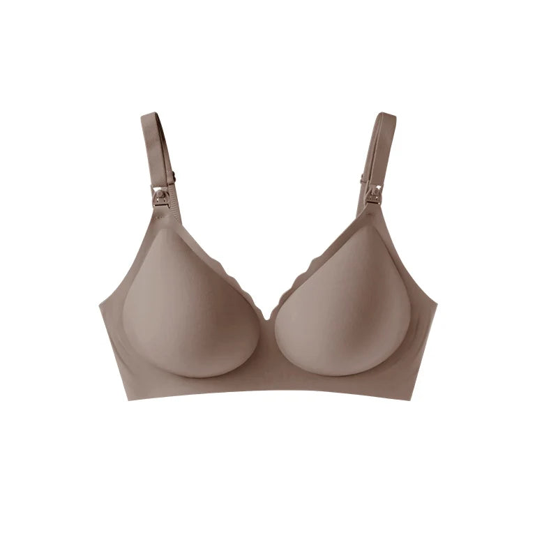 Women's Front Open Nursing Bra – Seamless Laser Cut Wire-Free Maternity Breastfeeding Bra | 9 Colors