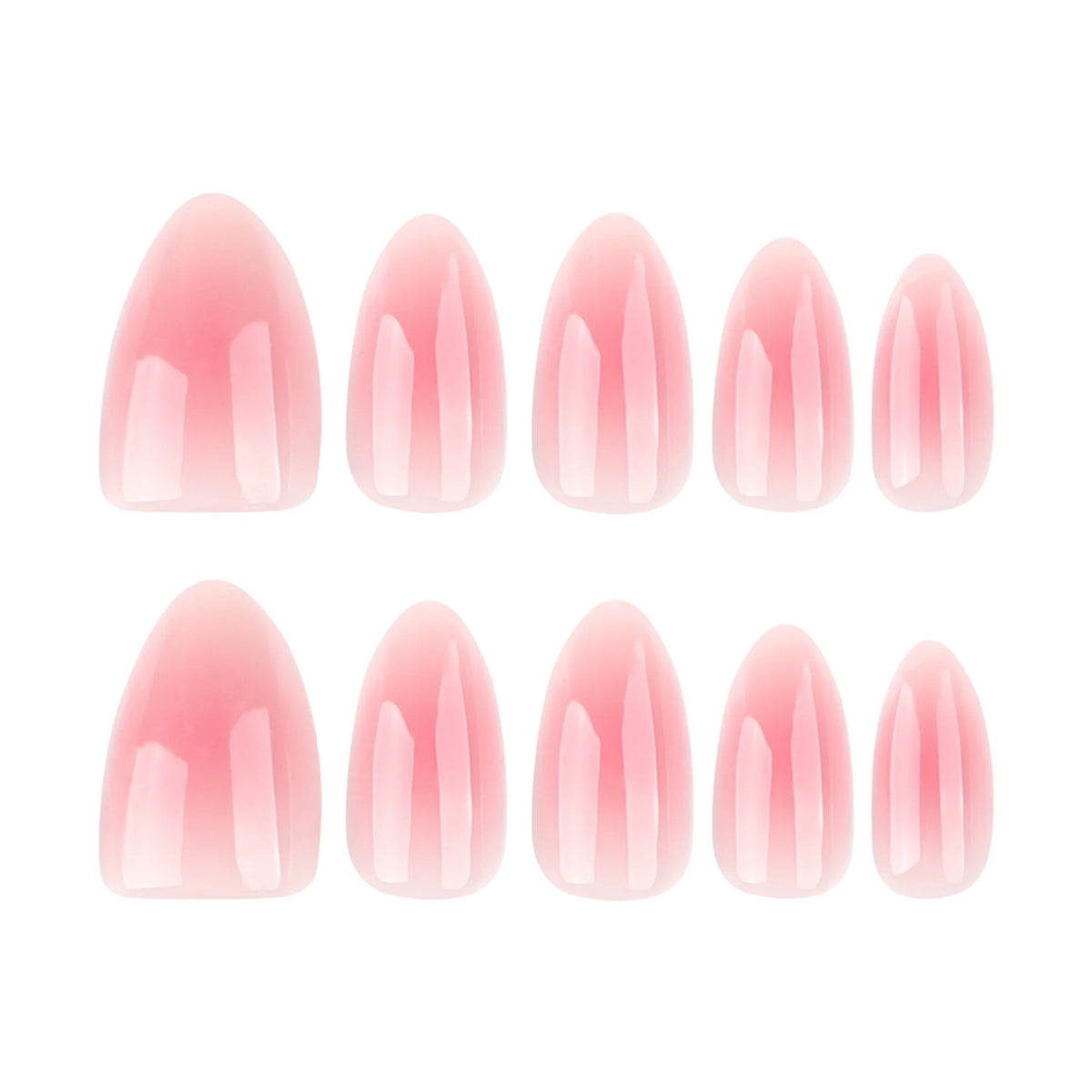 Short Blush Pink Press-On Nails with Glue – Oval Designs, 24 Pieces