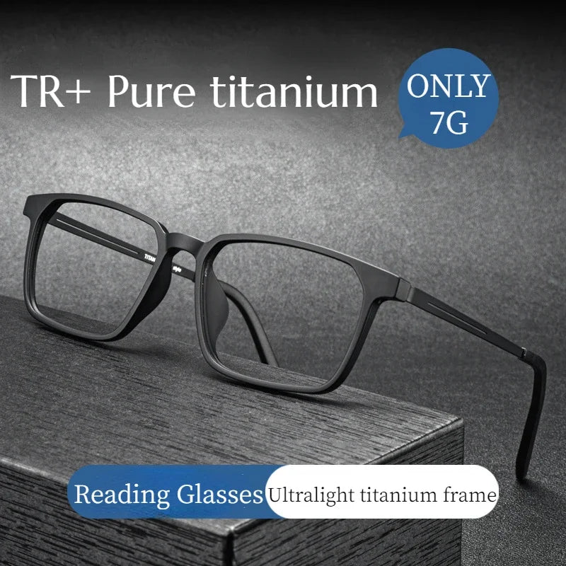 Rectangle Reading Glasses | Black & Matte Black, +1.00 to +4.00