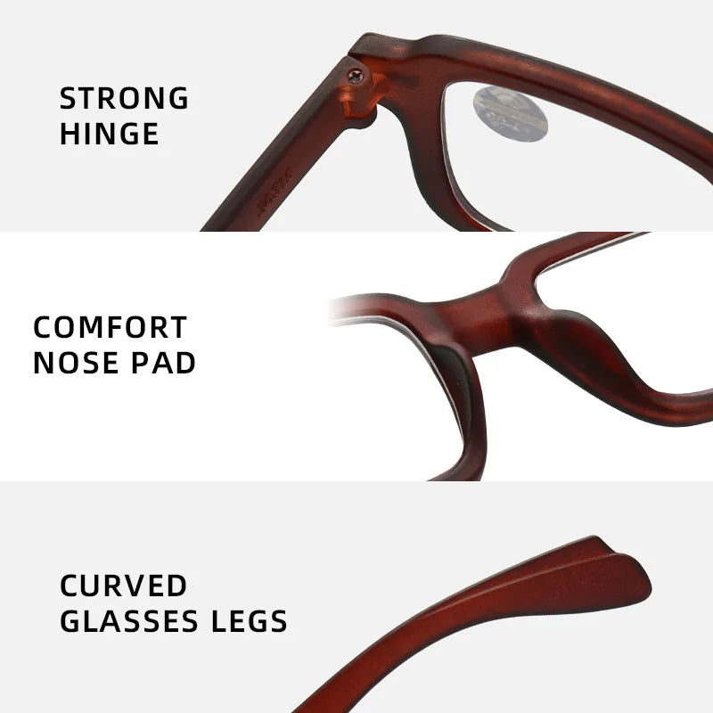 Unisex Rectangle Reading Glasses | 3 Colors, +1.00 to +4.00