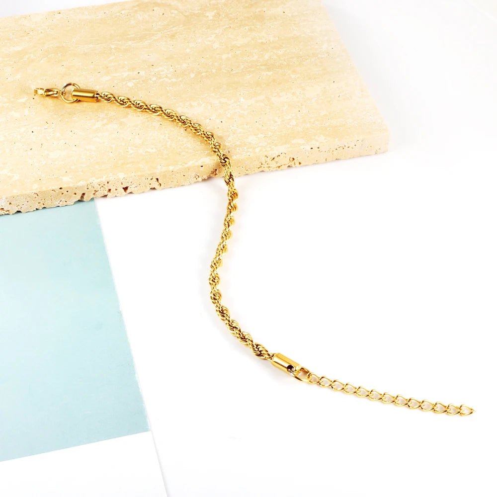 Blade Chain Bracelet – 18K Gold-Plated Snake Chain Stainless Steel Wrist Bracelet for Women