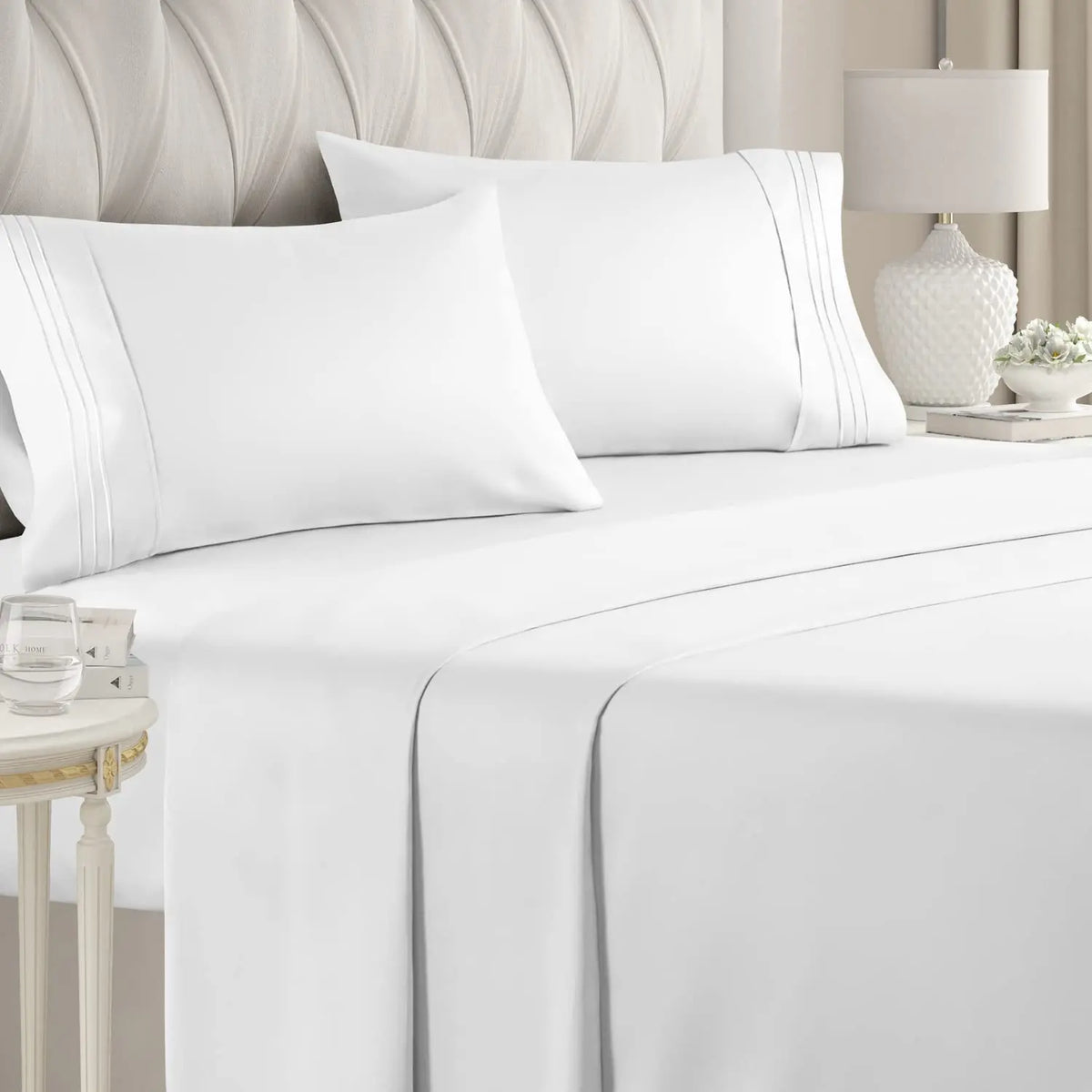 4-Piece Brushed Microfiber Bed Sheet Set with Deep Pockets