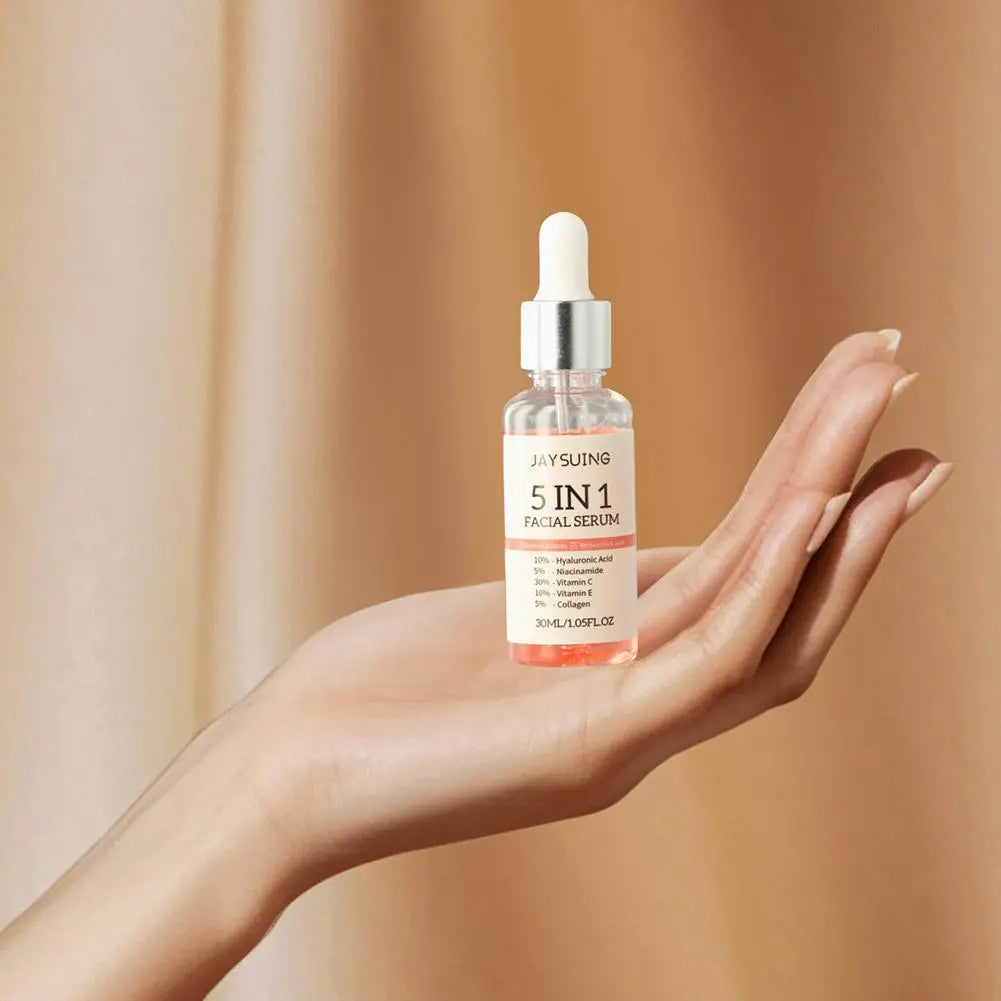 5-in-1 Vitamin C & Hyaluronic Acid Face Serum – Pore Minimizing, Brightening & Deep Moisturizing (30ml)