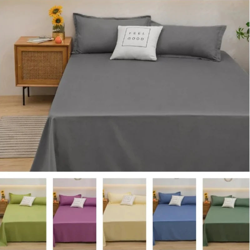Soft Polyester Flat Bed Sheet, Solid Color Top Sheet