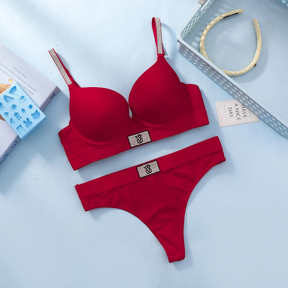 Women's Wireless Lace Bra & Panty Set – Comfortable Everyday Lingerie