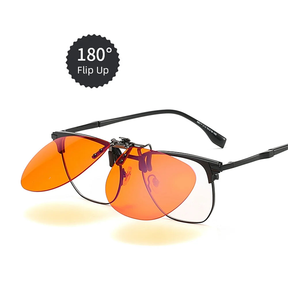 Orange Flip-Up Clip-On Lenses | Pilot or Square