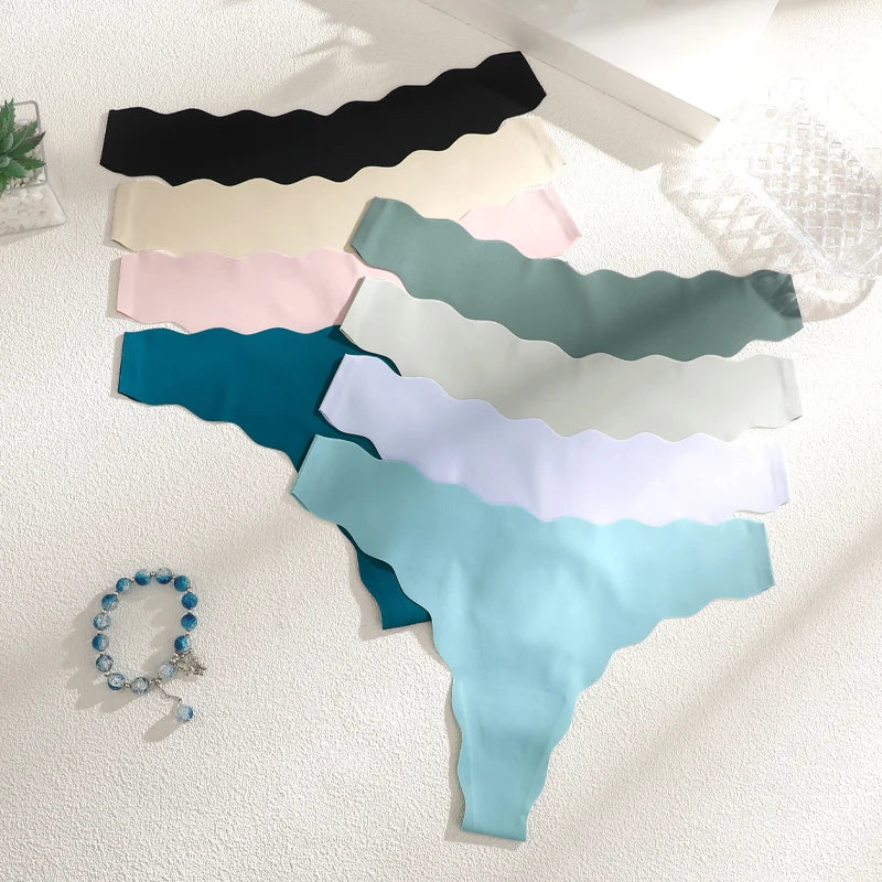 6-Pack Seamless Ruffled Thongs — Ultra-Soft Low-Rise G-String Panties