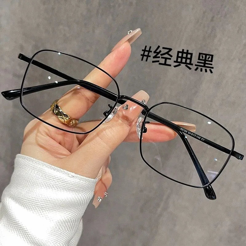 Square Metal Myopia Glasses | -0.50 to -6.00 Lens Options