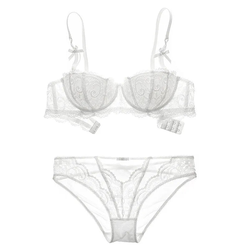Floral Lace Bra, Panty & Garter 3-Piece Set – Push-Up, Underwire, Plus Size | Women's Lingerie