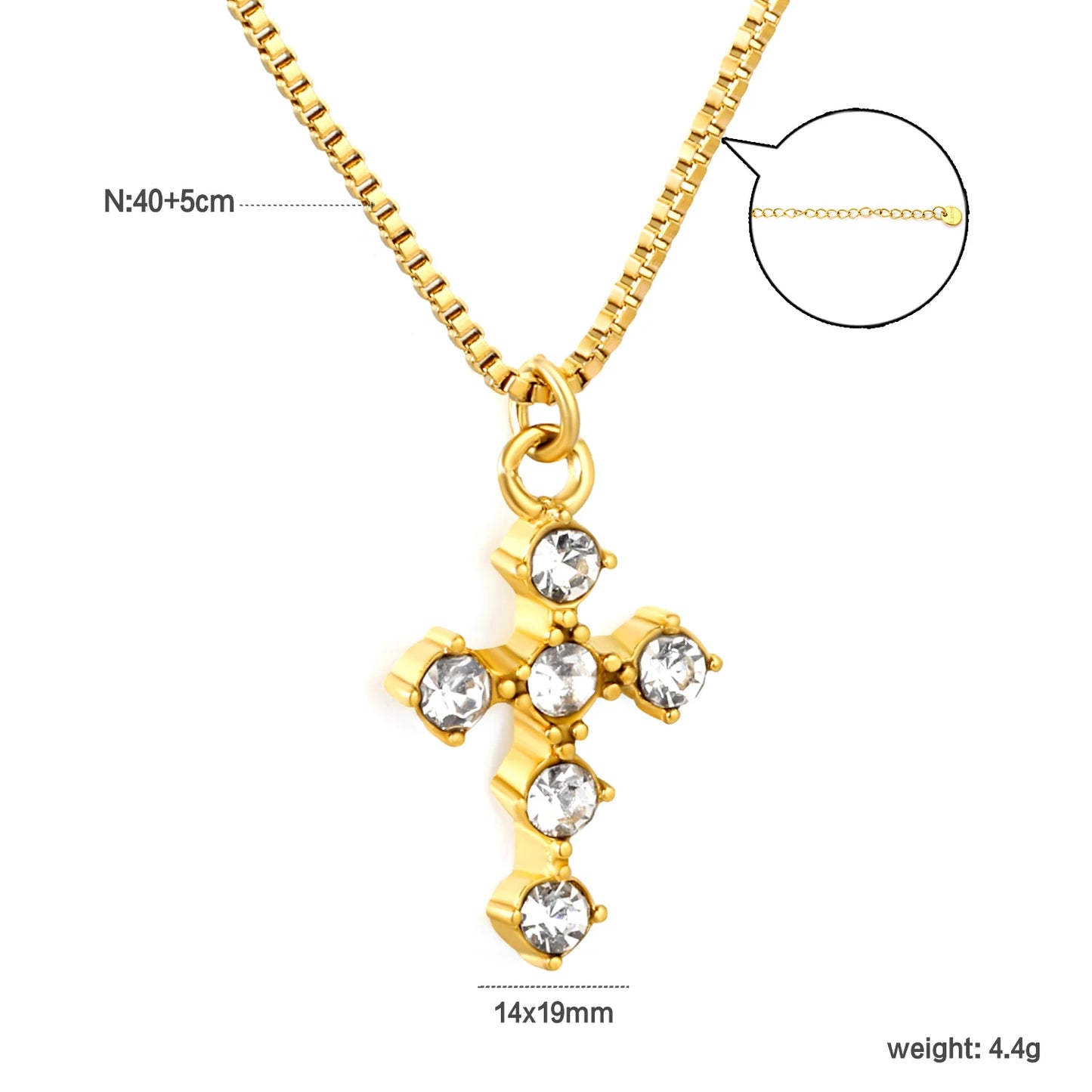 Colorful Rhinestone Chain Necklace – Multicolor Zirconia 18K Gold-Plated Stainless Steel Sweater Necklace for Women