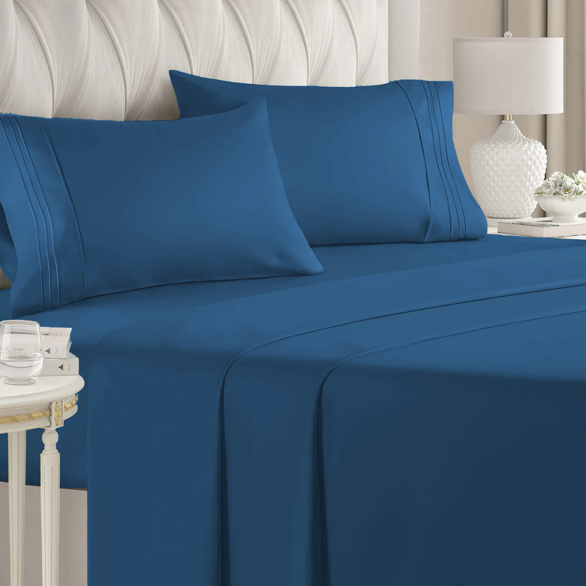 4-Piece Brushed Microfiber Bed Sheet Set with Deep Pockets