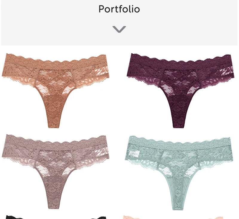 FINETOO 3PCS/Set S-XL Women Sexy Panties G-string Sexy Woman's Underwear Girl Lace Lingerie Female Bikini Lady Thong Intimates