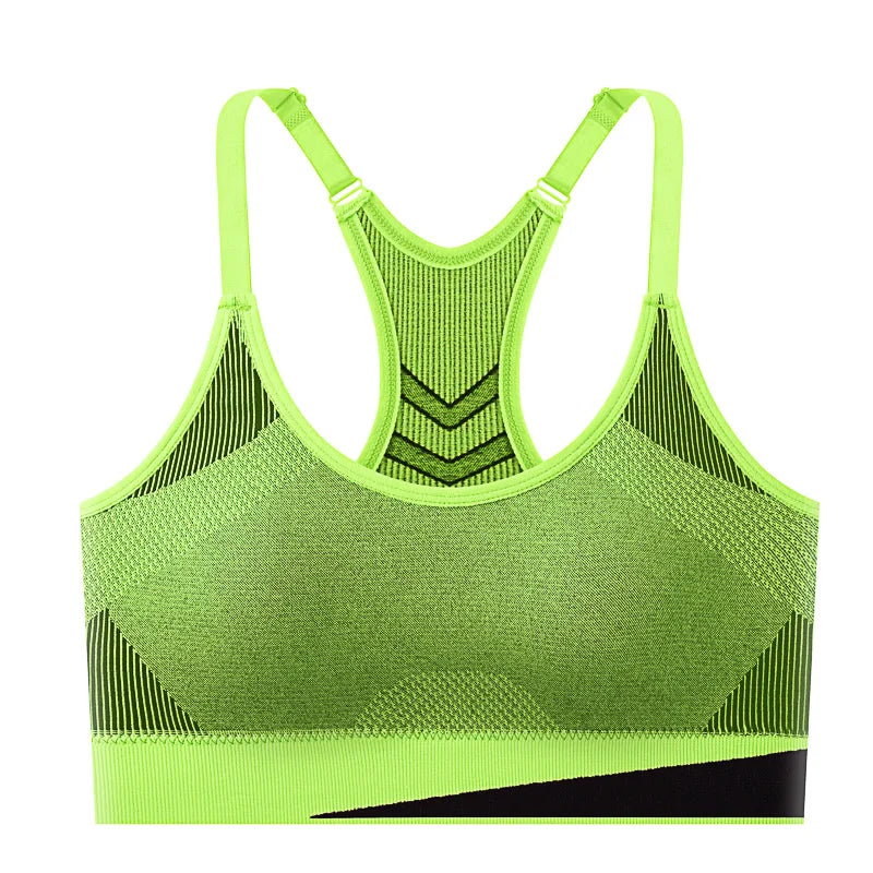 Women's Double Layer Seamless Sports Bra – Sweat-Absorbing Shockproof Padded | Gym Yoga Running