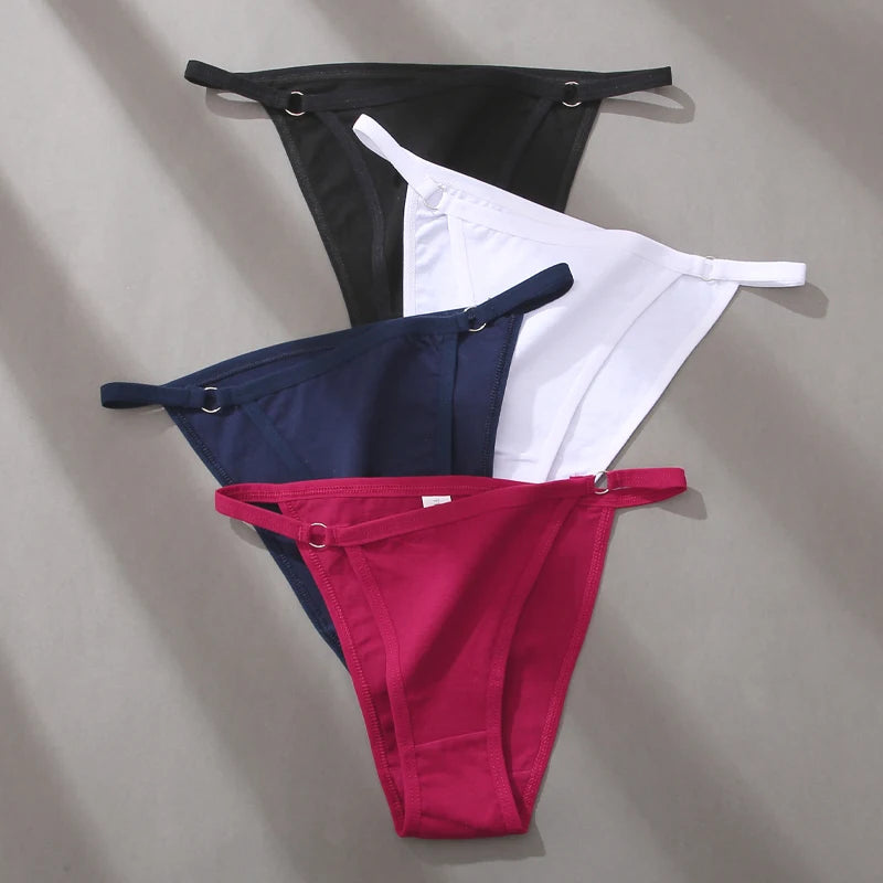 3-Pack Cotton Ring-Strap Bikini Briefs — Low-Rise Soft Panties M–2XL